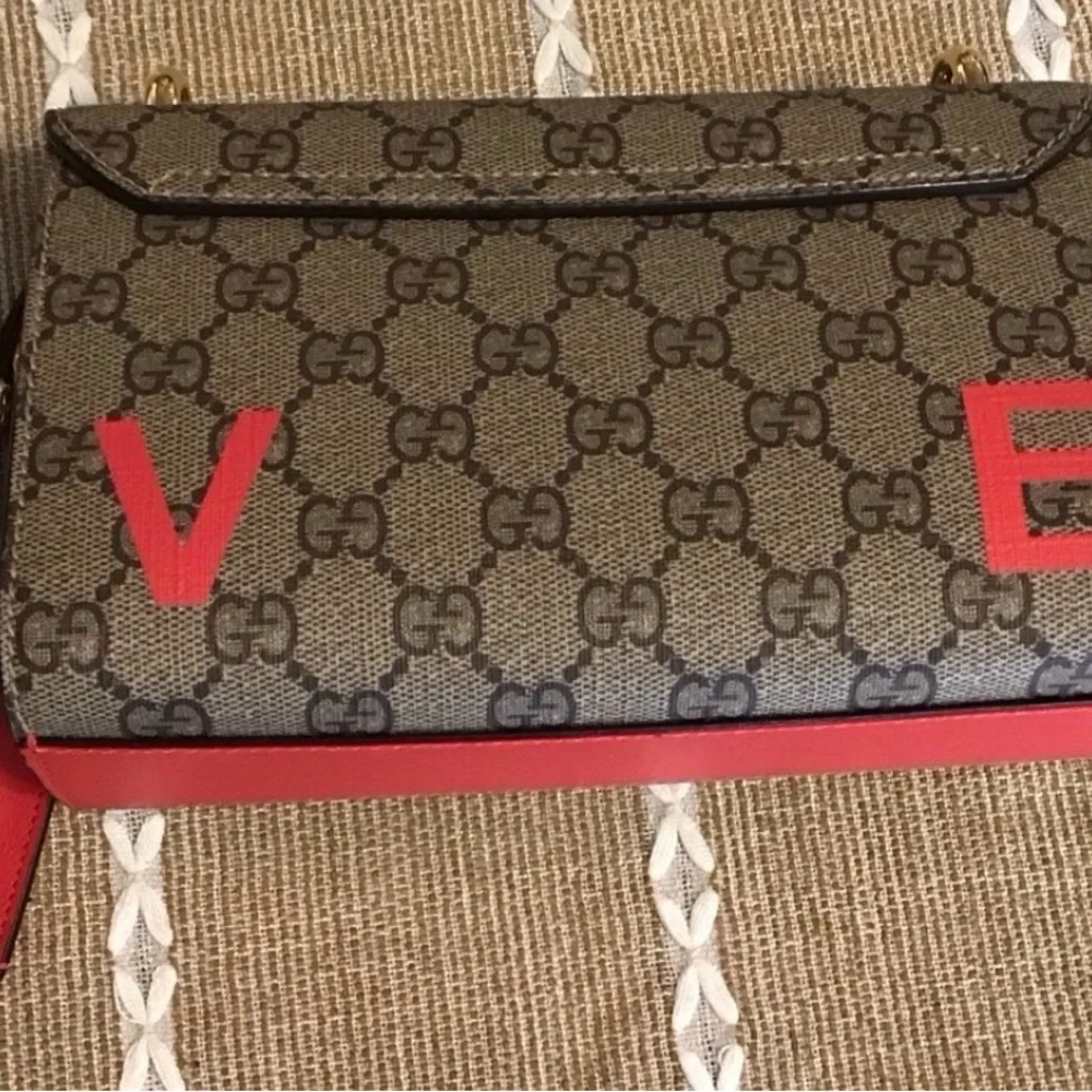 Gucci Padlock GG Shoulder Bag Chain Strap Brown Red Gold Hardware - Picture 3 of 13